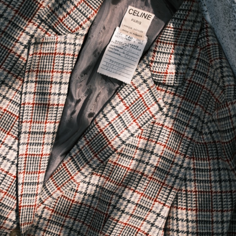 CELINE 1980S Céline Vipianag設計 經典格紋羊毛西裝外套 EU40 📌 含有Legit 真品鑑定書-2