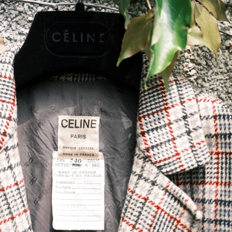 CELINE 1980S Céline Vipianag設計 經典格紋羊毛西裝外套 EU40 📌 含有Legit 真品鑑定書-5