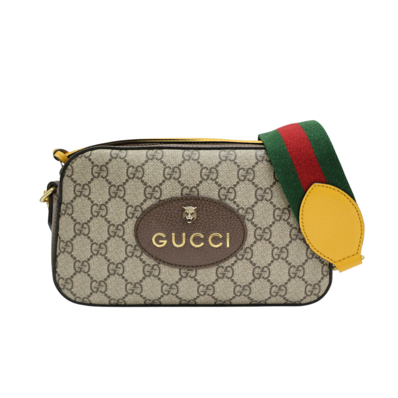 烏木色 GG Supreme帆布 虎頭 肩背包【GUCCI 古馳】 476466-0