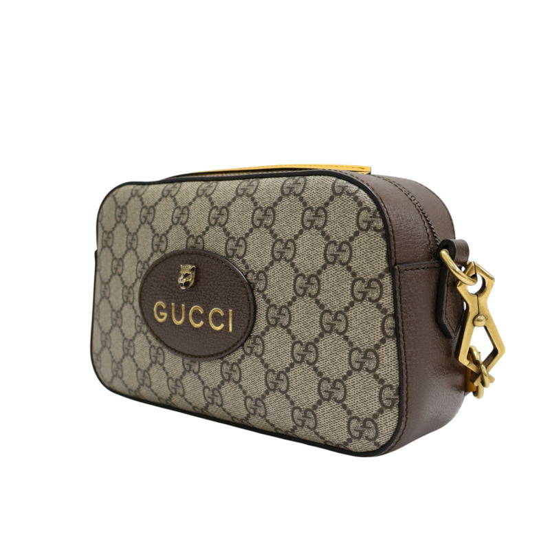 烏木色 GG Supreme帆布 虎頭 肩背包【GUCCI 古馳】 476466-2