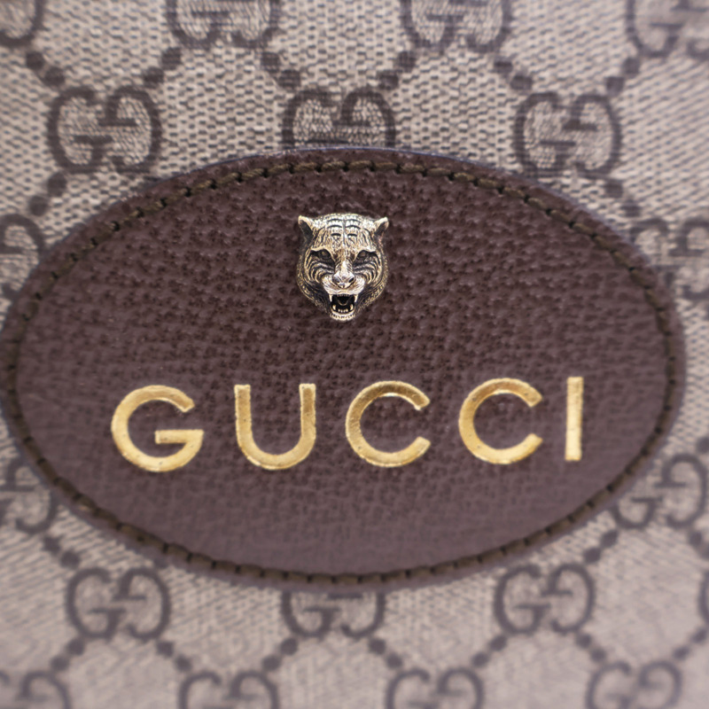 烏木色 GG Supreme帆布 虎頭 肩背包【GUCCI 古馳】 476466-6