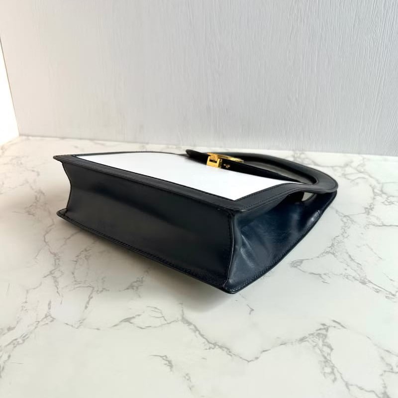 【LA LUNE】絕版中古包 Celine 星球金幣黑白色凱莉包 手提包 古董包 二手包-2