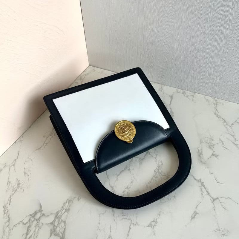 【LA LUNE】絕版中古包 Celine 星球金幣黑白色凱莉包 手提包 古董包 二手包-3