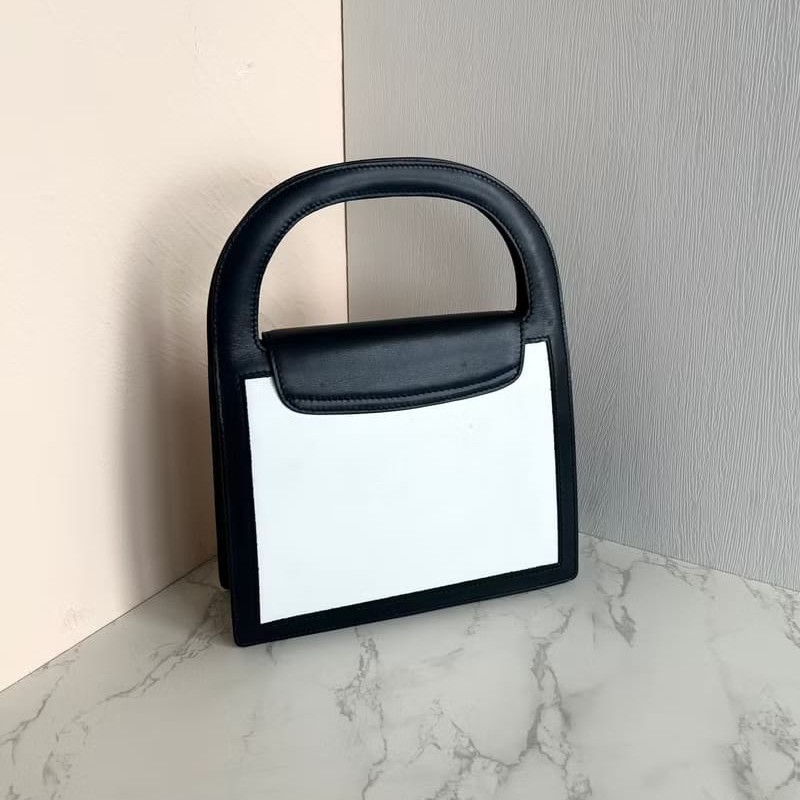 【LA LUNE】絕版中古包 Celine 星球金幣黑白色凱莉包 手提包 古董包 二手包-6