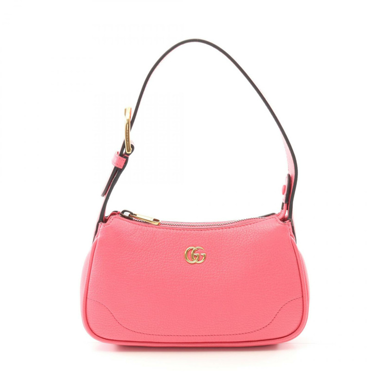 GUCCI Aphrodite GG Marmont 迷你手提包 739076 皮革 粉紅色 二手 女士-0