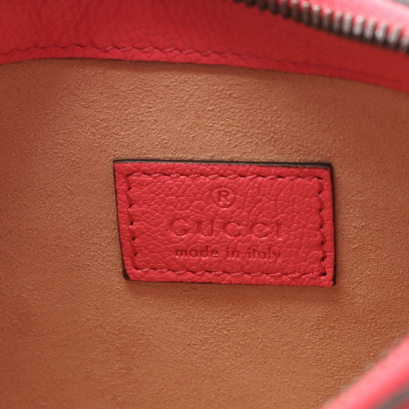GUCCI Aphrodite GG Marmont 迷你手提包 739076 皮革 粉紅色 二手 女士-3