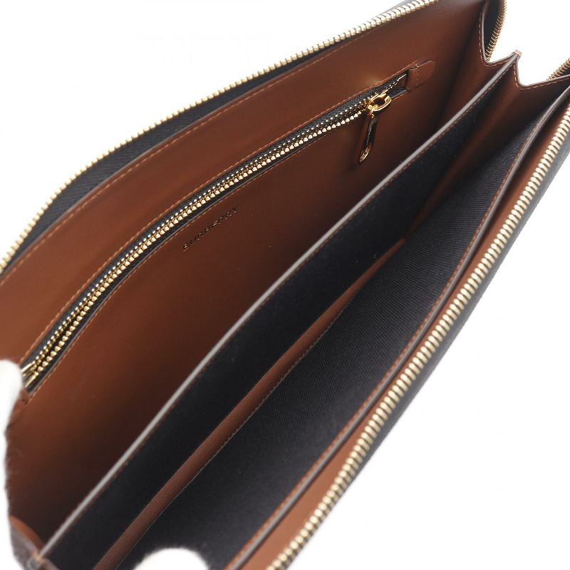 BURBERRY TB Monogram Business 手拿包 8023035 帆布皮革 米棕色 二手-2