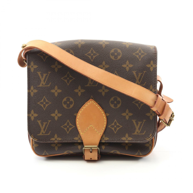 LOUIS VUITTON Cartouchiere 中型單肩包 M51253 Monogram 帆布棕色二手 LV-0