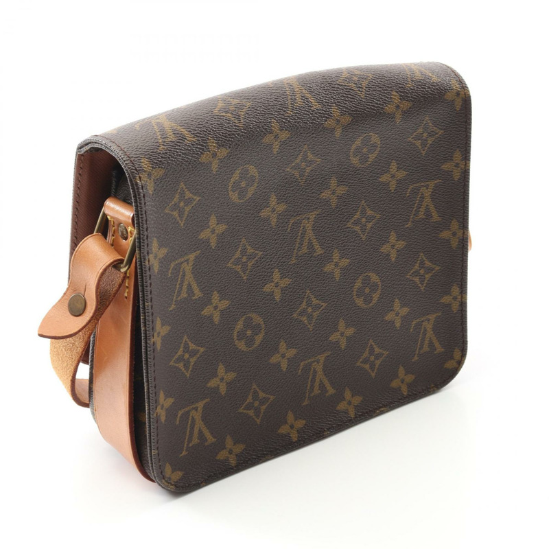 LOUIS VUITTON Cartouchiere 中型單肩包 M51253 Monogram 帆布棕色二手 LV-1