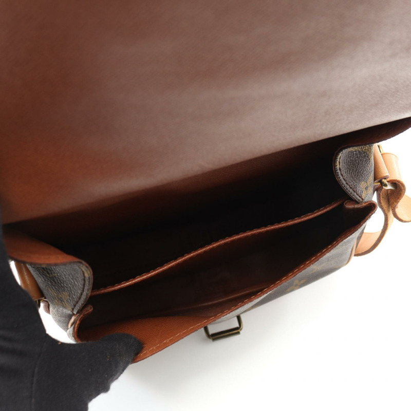 LOUIS VUITTON Cartouchiere 中型單肩包 M51253 Monogram 帆布棕色二手 LV-2