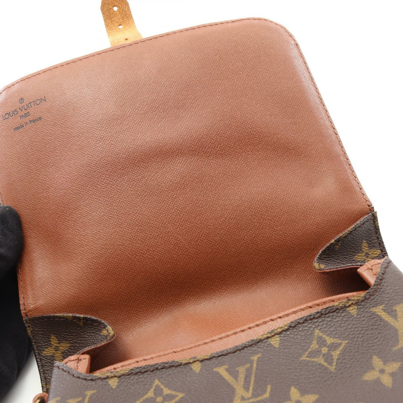 LOUIS VUITTON Cartouchiere 中型單肩包 M51253 Monogram 帆布棕色二手 LV-5