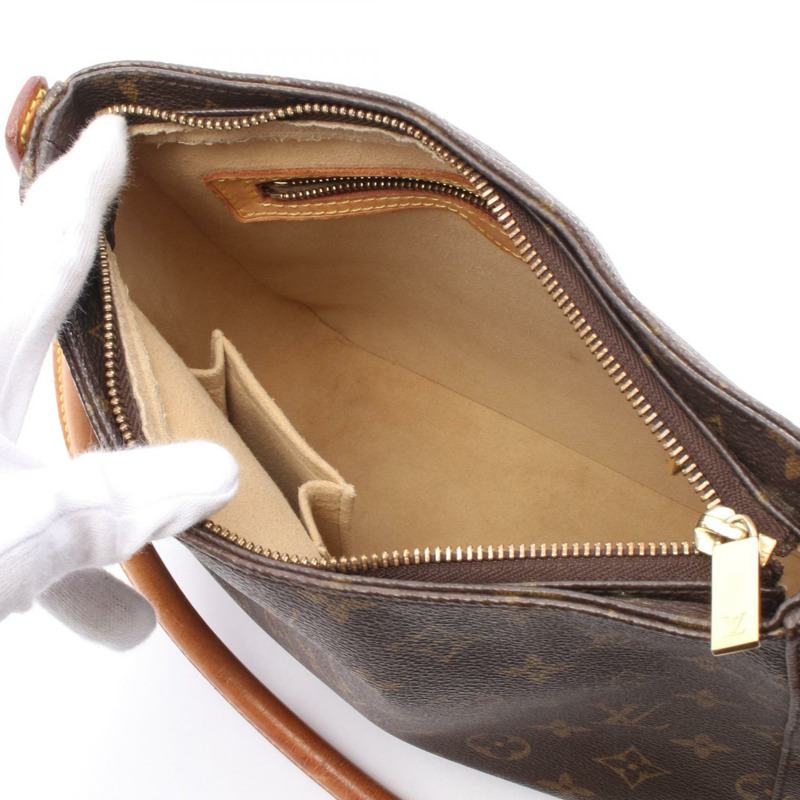 LOUIS VUITTON Looping MM 肩背包 M51146 Monogram 帆布 棕色 二手 女士 LV-2