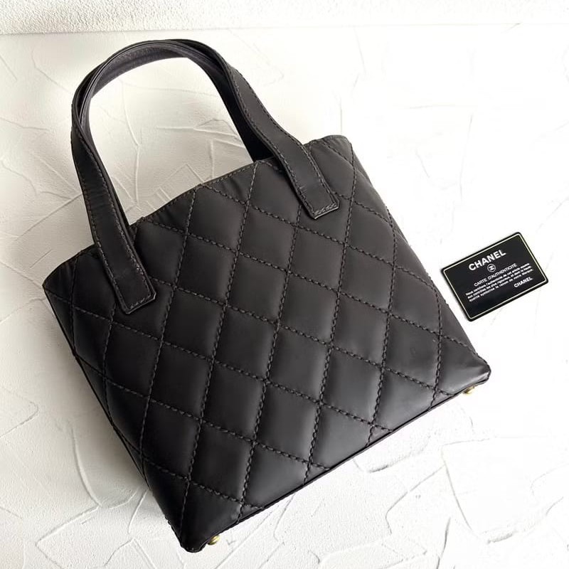 【LA LUNE】絕版古董包 Chanel Vivian深咖啡色托特包 側背包 單肩包 中古-1