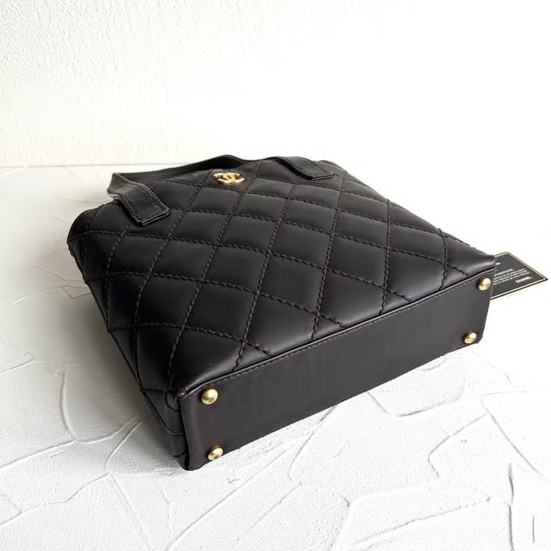 【LA LUNE】絕版古董包 Chanel Vivian深咖啡色托特包 側背包 單肩包 中古-5