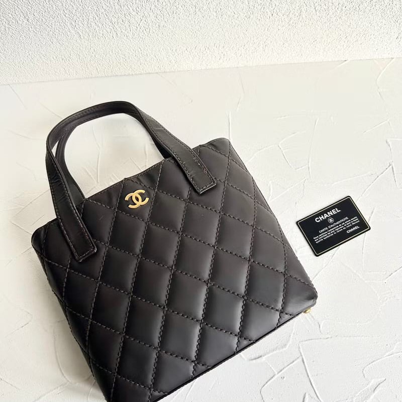 【LA LUNE】絕版古董包 Chanel Vivian深咖啡色托特包 側背包 單肩包 中古-8