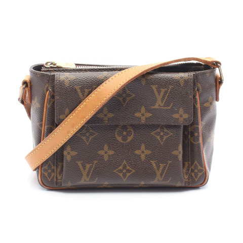 LOUIS VUITTON Vivasite PM Monogram 單肩包 M51165 PVC 塗層帆布皮革棕色二手女士