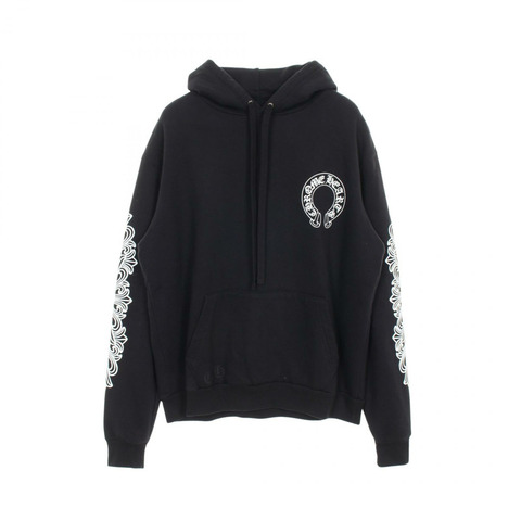 CHROME HEARTS 後背馬蹄印花連帽衫 棉質 黑色 二手男款