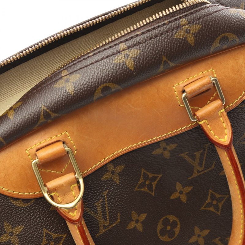 LOUIS VUITTON Deauville Bowling Vanity Monogram 手提包 M47270 PVC 塗層帆布皮革棕色二手女士包-7