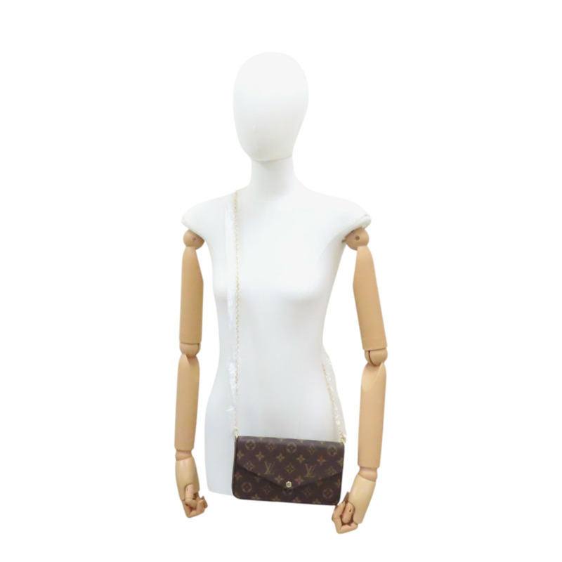 棕色 原花 帆布 3合1 牛皮 Felicie Pochette 肩背包 M81896-13