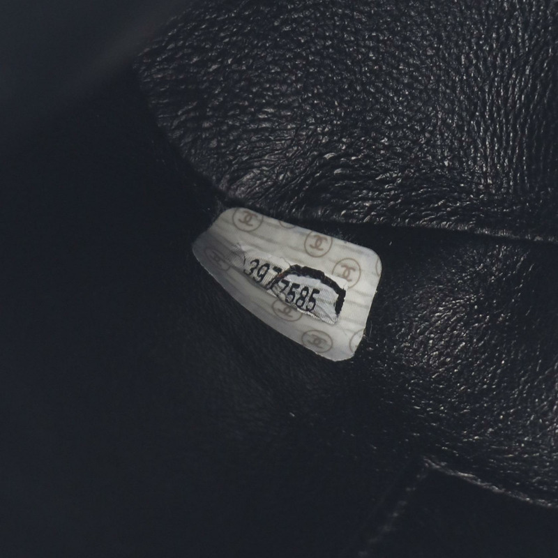 CHANEL Matelasse 鏈條托特包單肩包小牛皮皮革黑色二手 GHW 女士-4