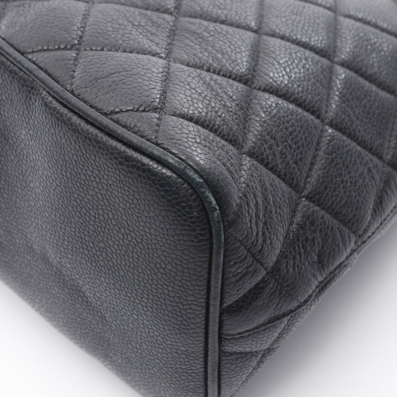 CHANEL Matelasse 鏈條托特包單肩包小牛皮皮革黑色二手 GHW 女士-7
