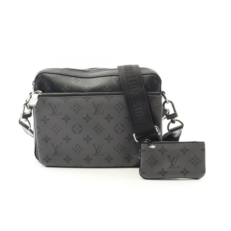 LOUIS VUITTON Trio 斜背包 M69443 Monogram Eclipse 帆布 黑色-0