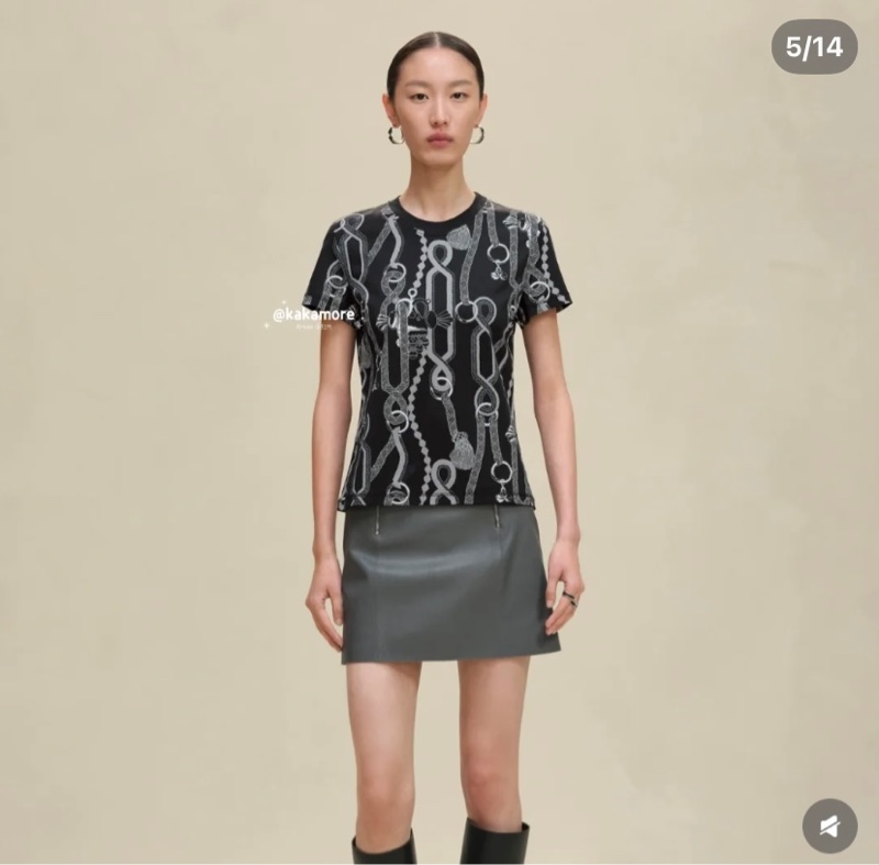 愛馬仕Hermes 2025年秋冬新品-黑白配色T恤-36號全新全配-0