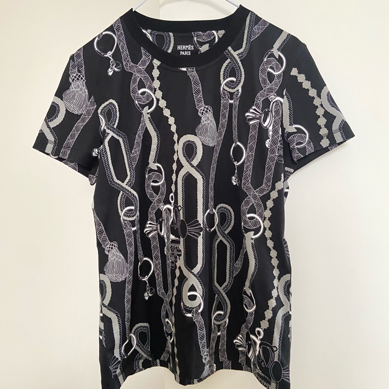 愛馬仕Hermes 2025年秋冬新品-黑白配色T恤-36號全新全配-1