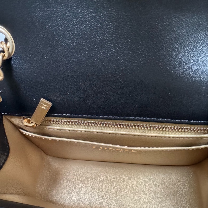 全新 25A香奈兒 Chanel 黑色 金球方胖 / 方胖 金球-4