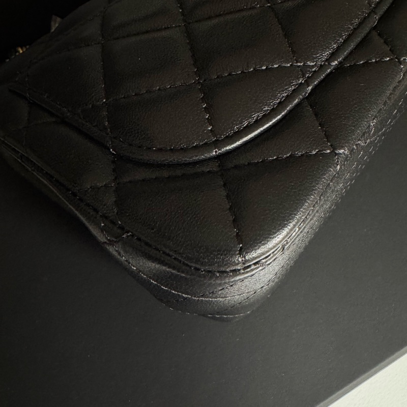 全新 25A香奈兒 Chanel 黑色 金球方胖 / 方胖 金球-13