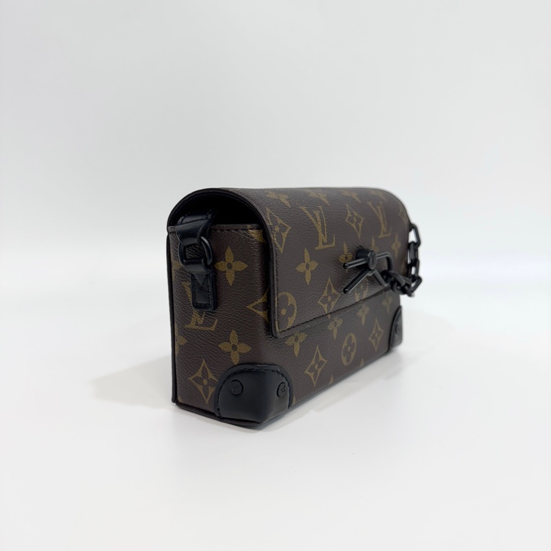 LV原花拚牛皮Steamer插釦斜背包M83613-3