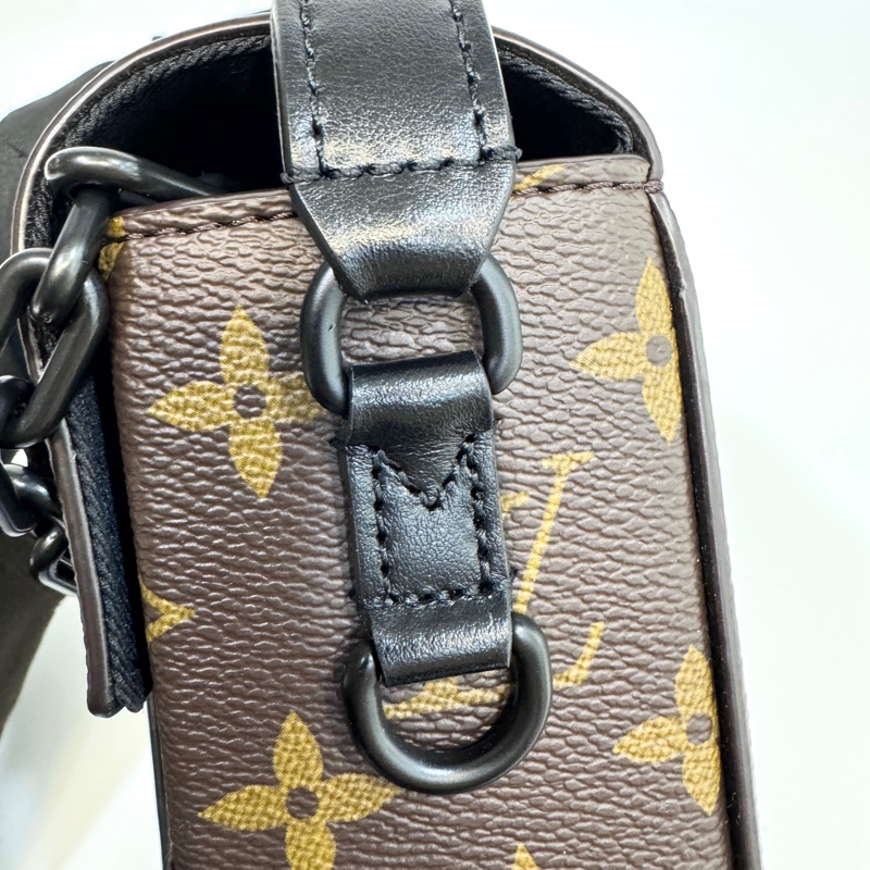 LV原花拚牛皮Steamer插釦斜背包M83613-13