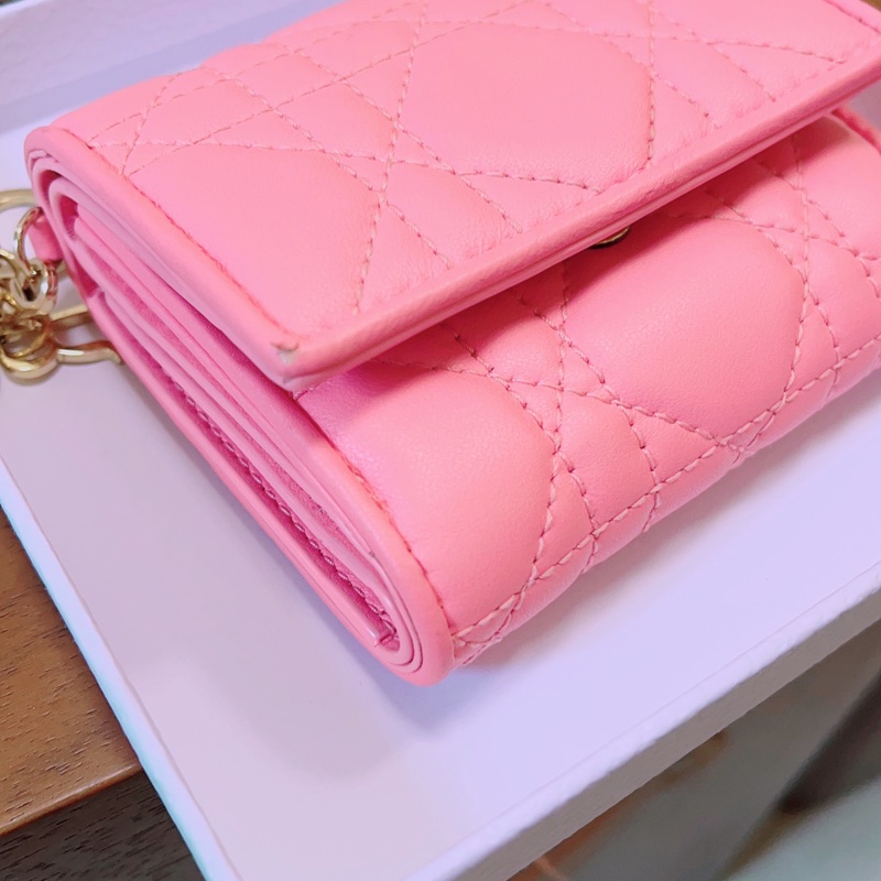 日本限定 Lady Dior Lotus 銀包 粉色-11