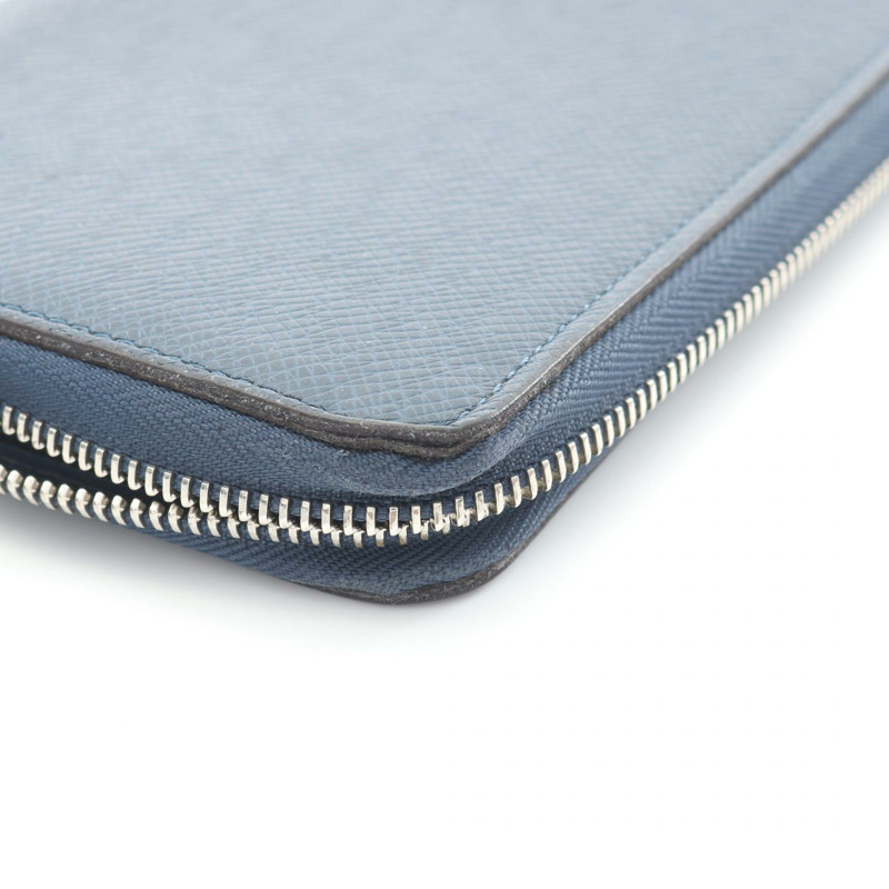 LOUIS VUITTON Zippy Organizer Around 長皮夾 M30515 Taiga 皮革 海軍藍 二手-10