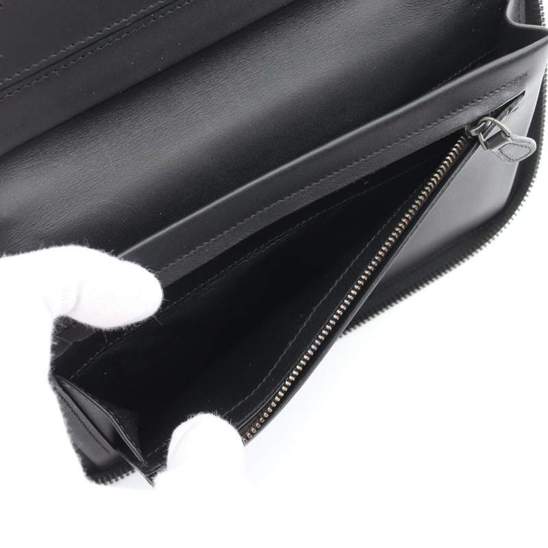 BOTTEGA VENETA Intrecciato Around 長版皮夾 169730 皮革 黑色 二手 男士-3