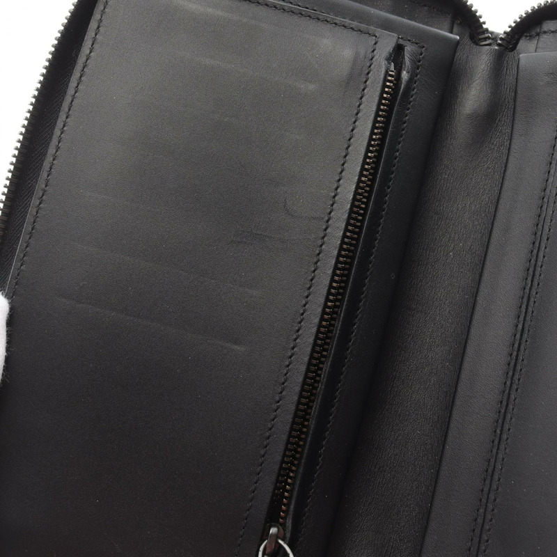 BOTTEGA VENETA Intrecciato Around 長版皮夾 169730 皮革 黑色 二手 男士-7