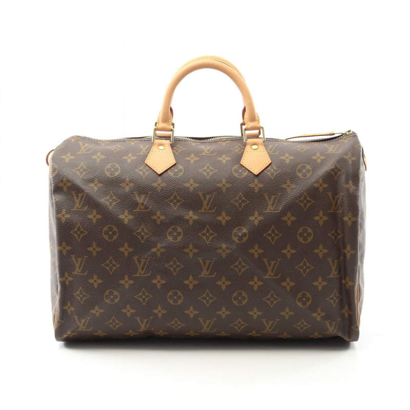 LOUIS VUITTON Speedy 35 手提包 M41524 Monogram 帆布皮革棕色二手女士-0
