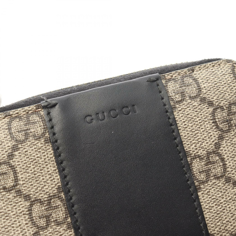 GUCCI GG Supreme 圓形皮夾 451242 帆布皮革 米色 黑色 二手 女士-5
