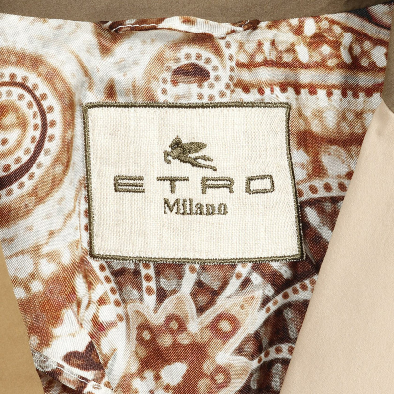 ETRO 瘋狂圖案剪裁外套 141-15095-8429 棉質米色卡其色二手女款-2