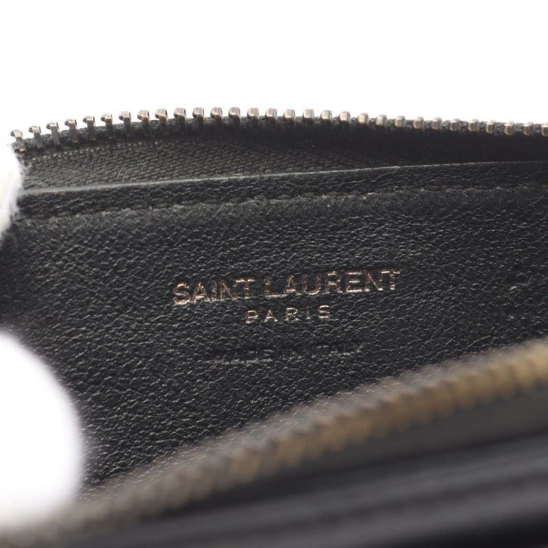 SAINT LAURENT PARIS 女士零錢包 皮革 黑色 二手-3