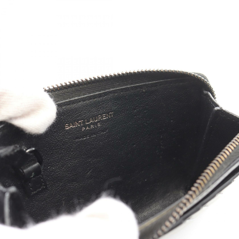 SAINT LAURENT PARIS 女士零錢包 皮革 黑色 二手-7