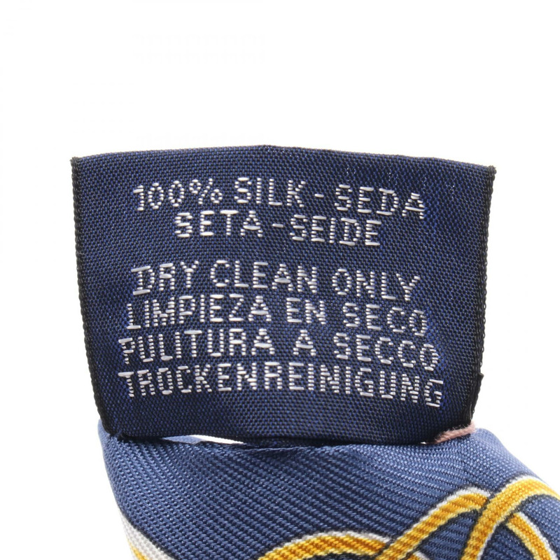 愛馬仕 Twilly LIFT PROFILE 絲巾,海軍藍多色真絲,二手女款-2