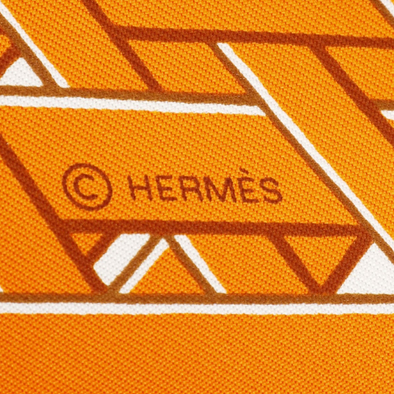 HERMES Carre90 MASAN&MASAN 圍巾 絲綢 絲綢 橙色 多色 橙色 二手 女士-1