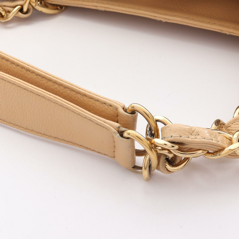 CHANEL Coco Mark Matelasse GST 鏈條單肩包 A50995 小牛皮 米色 GHW-12