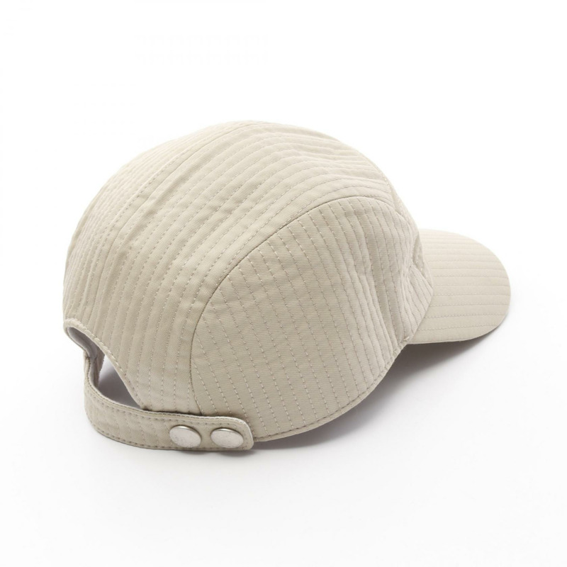 HERMES 帽子 棉質 米色 米色 二手 女士-1