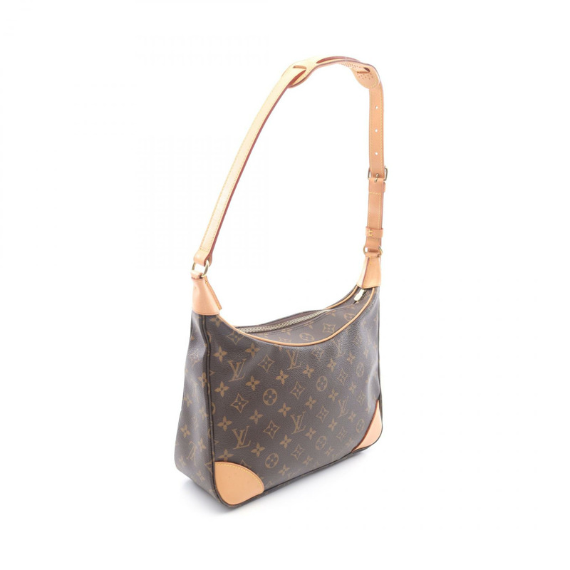 LOUIS VUITTON Boulogne PM Monogram 單肩包 M51265 PVC 塗層帆布皮革棕色二手女士-1