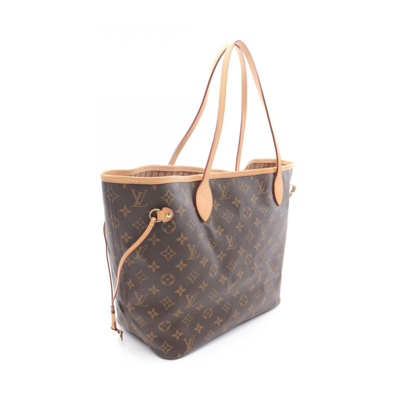 LOUIS VUITTON Neverfull 中型單肩包 M46975 字母帆布 棕色 二手-1