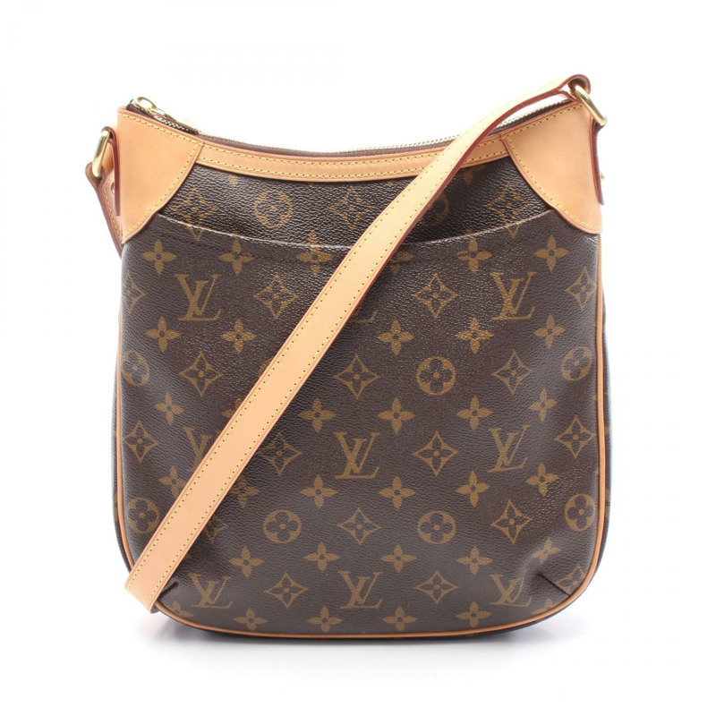 LOUIS VUITTON Odeon PM Monogram 單肩包 M56390 PVC 塗層帆布皮革棕色二手女士-0