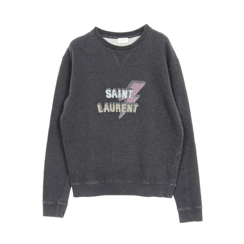 SAINT LAURENT PARIS 女士棉質運動衫 灰色 二手-0
