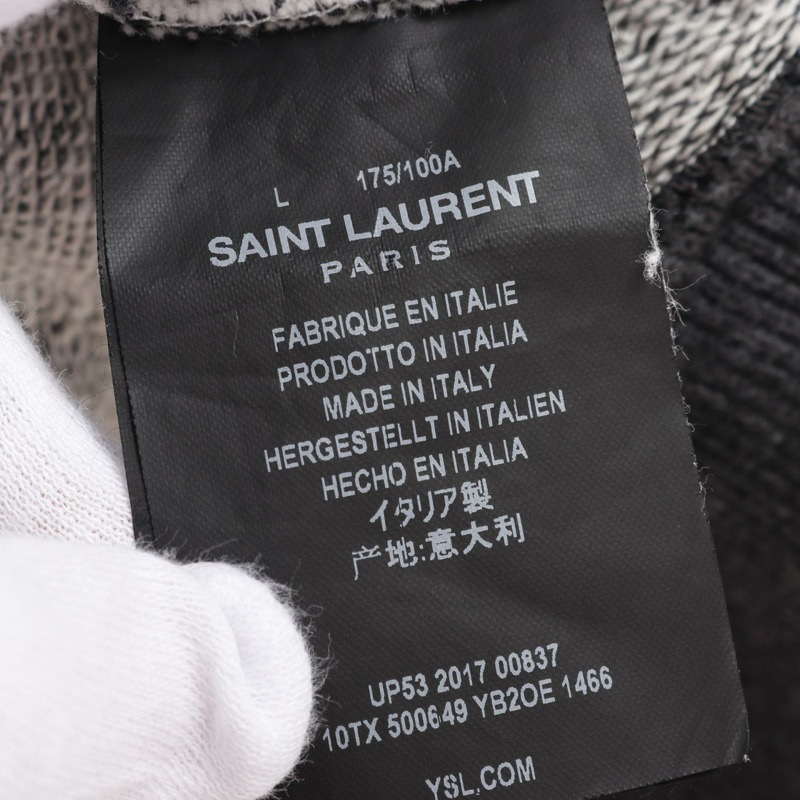 SAINT LAURENT PARIS 女士棉質運動衫 灰色 二手-3